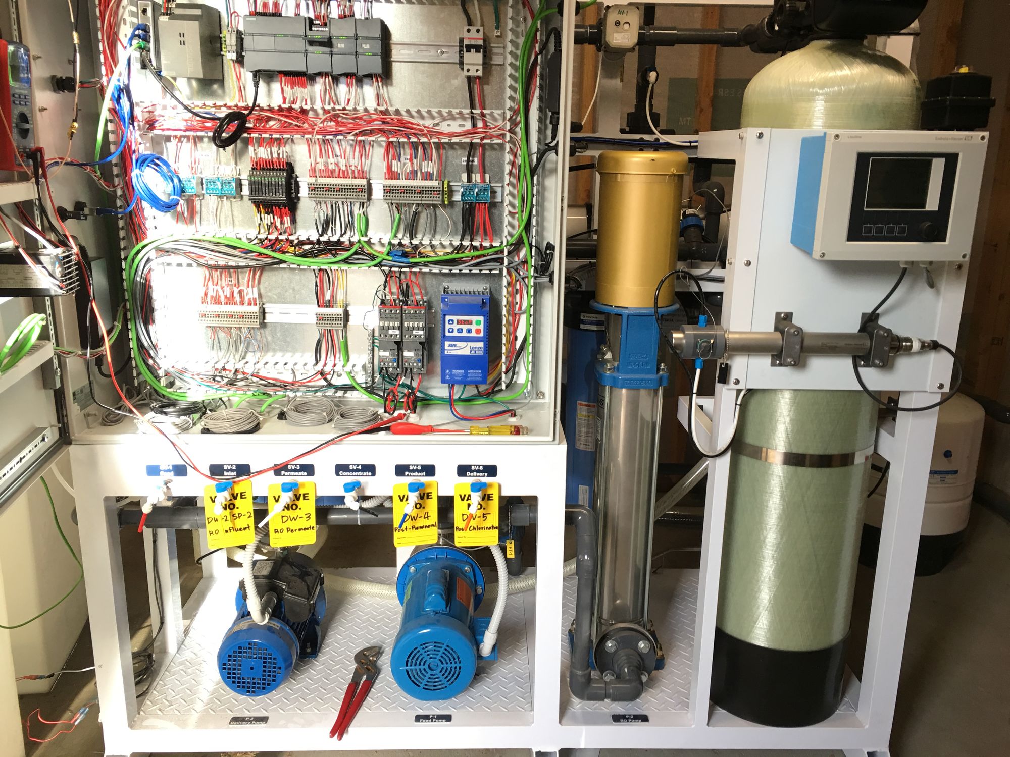 The system's control panel